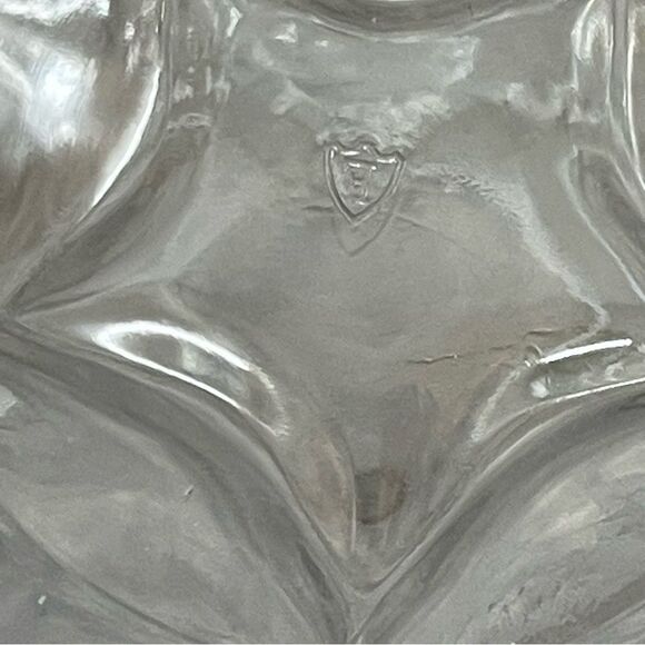 Vintage Federal Glass Clear Sunburst Pitcher 8” Tall Square Heavy Glass Jug - Picture 9 of 11